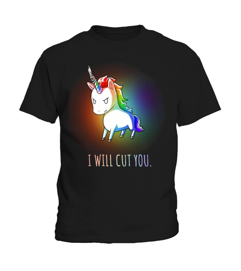 I WILL CUT YOU - STABBY UNICORN FUNNY T SHIRT Kids T-Shirt
