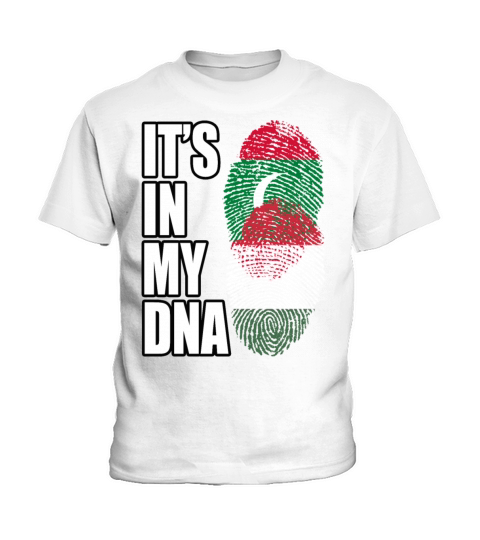 Maldivian And Hungarian Mix Heritage DNA Flag Kids T-Shirt