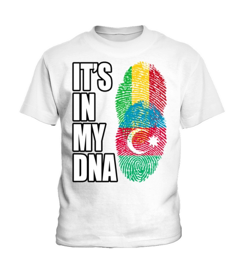 Malian And Azerbaijani Mix Heritage DNA Flag Kids T-Shirt