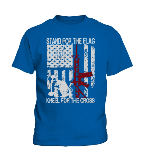 Mens Stand for the flag Kneel for the cross T Shirt Kids T-Shirt