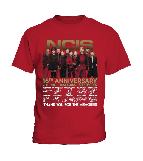 NCIS 16th Anniversary from 2003 to 2019  Episodes Thank You For The Memories Signatures Kids T-Shirt
