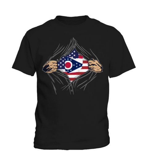 Rip Reveal America State Flag Ohio Kids T-Shirt
