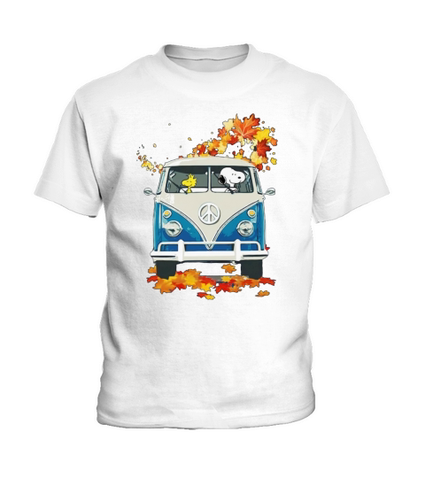 Snoopy And Woodstock VW Volkswagen Hippie Car shirt Kids T-Shirt