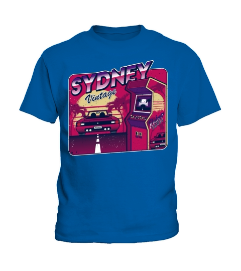 Sydney Funny Personalized Vintage Gamer 80s 90s Kids T-Shirt