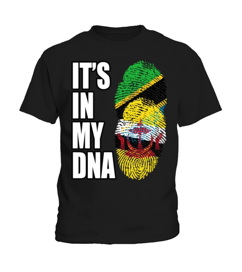 Tanzanian And Bruneian Vintage Heritage DNA Flag Kids T-Shirt