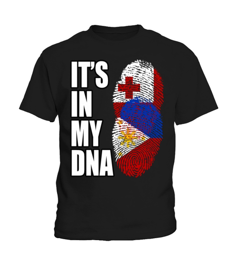Tongan And Filipino Mix Heritage DNA Flag Kids T-Shirt