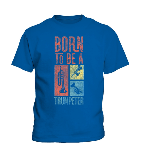 Trumpet Player Vintage Retro Born Kids T-Shirt