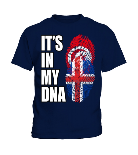 Tunisian And Icelandic Mix Heritage DNA Flag Kids T-Shirt