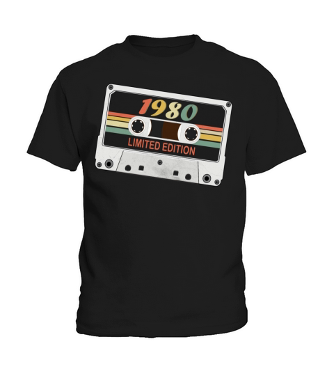Vintage 1980 Limited Edition Tee Retro Cassette Kids T-Shirt