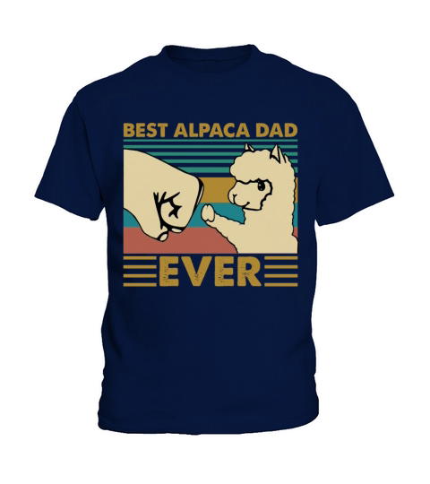 Vintage Best Alpaca Dad Ever Funny Fathers Day Kids T-Shirt
