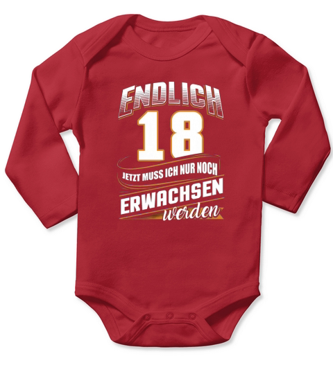 18 Jahre Geburtstag Geburtstag Erwachsenen Long Sleeve Baby One-Piece