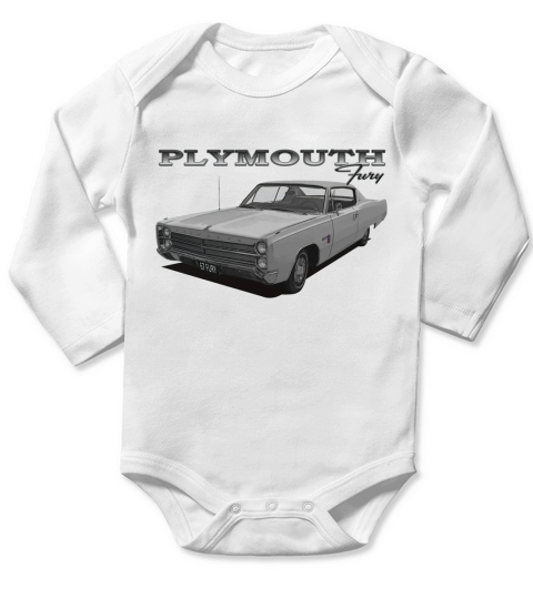 1967 Plymouth Fury White Long Sleeve Baby One-Piece