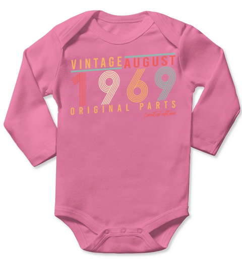 1969 August Vintage Long Sleeve Baby One-Piece