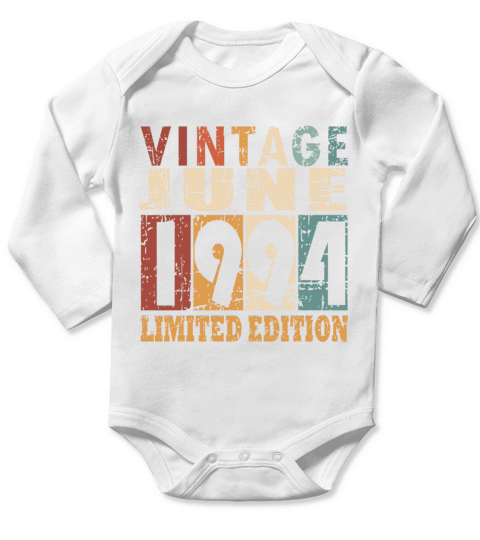 1994 vintage born in June gift Long Sleeve Baby One-Piece