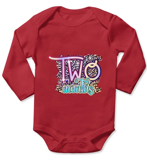 2 Two Months Funny Baby Birthday Gift Design Long Sleeve Baby One-Piece