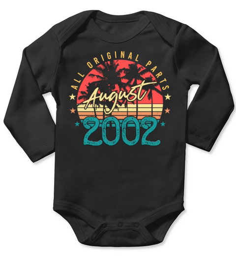 20th Birthday In August 2002 Long Sleeve Baby One-Piece