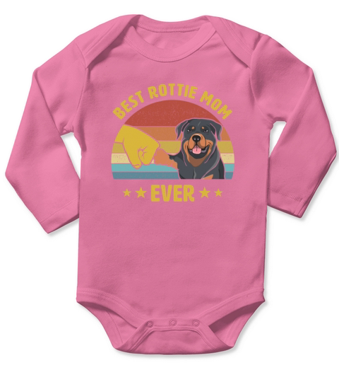 Best Rottweiler Mom Ever Vintage Puppy Lover Gift Long Sleeve Baby One-Piece