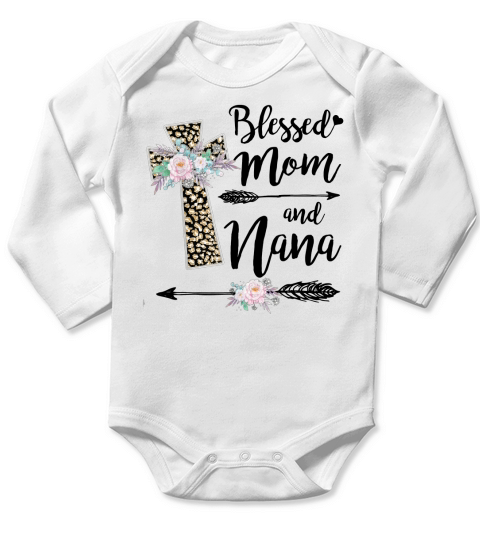 Blessed To Be Called Mom And Nana Long Sleeve Baby One-Piece