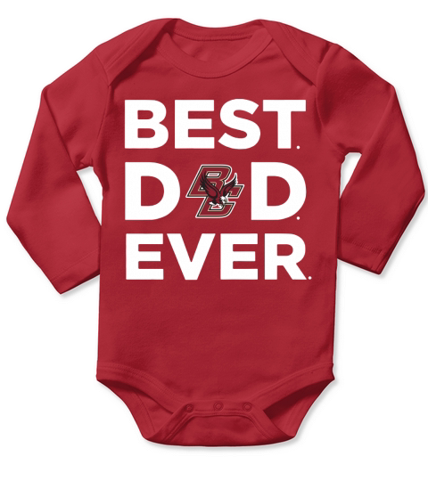 Boston College Eagles_Best Dad Ever Long Sleeve Baby One-Piece