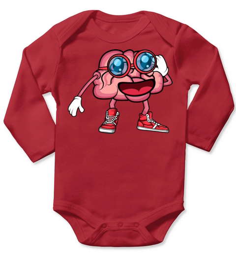 Brain Cartoon Genius Person Gift Long Sleeve Baby One-Piece
