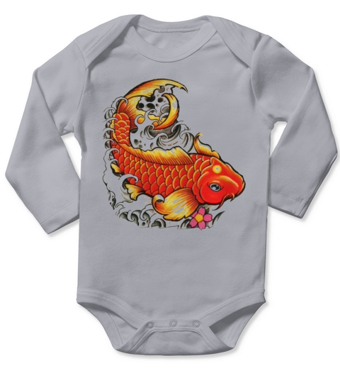 Carp Tattoo Long Sleeve Baby One-Piece