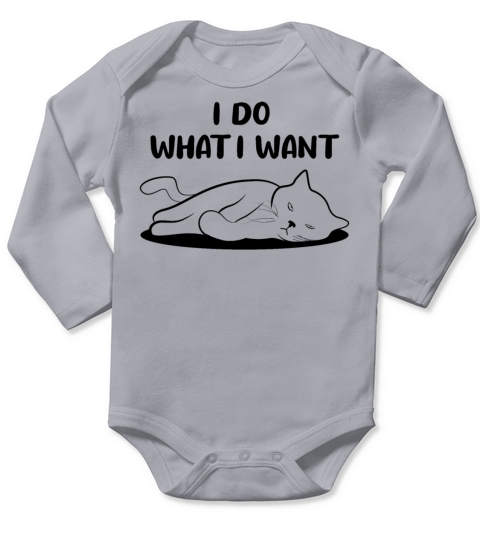Cat Sassy Kitten Cat Funny Quote Gift Idea Long Sleeve Baby One-Piece