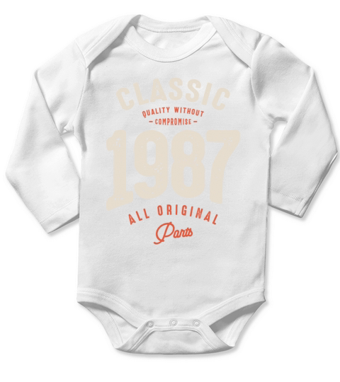 Classic 1987 - 35th Birthday Retro Vintage Long Sleeve Baby One-Piece