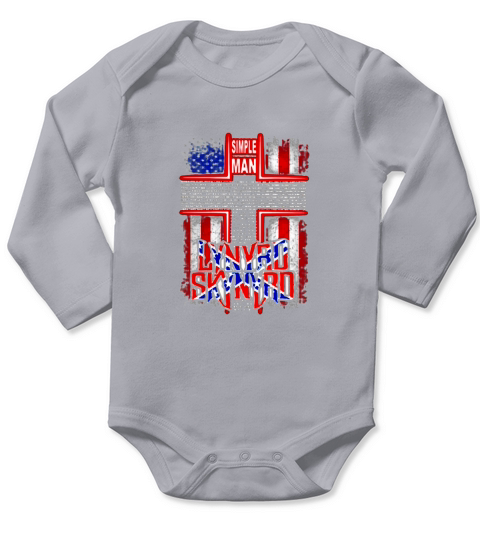 Cross Jesus Simple man lyrics Lynyrd Skynyrd American flag shirt Long Sleeve Baby One-Piece