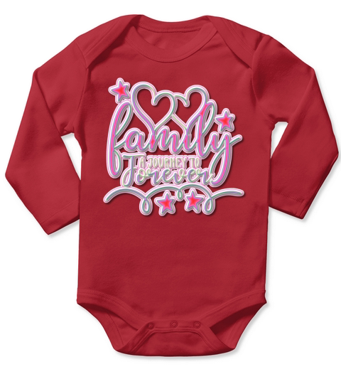 Family Journey to Forever Colorful Text Long Sleeve Baby One-Piece
