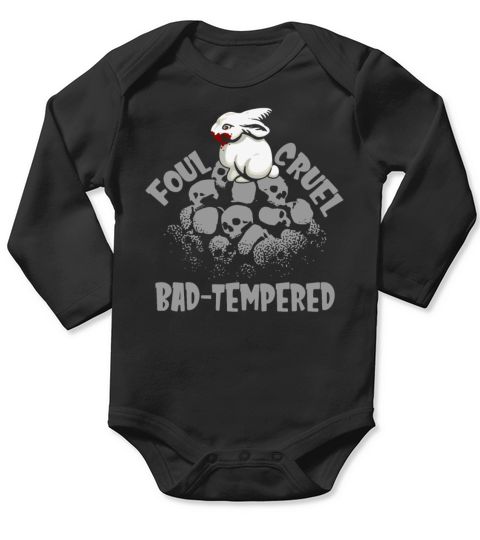 Foul Cruel Bad Tempered Horror Bunny Halloween Long Sleeve Baby One-Piece