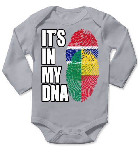 Gambian And Benin Mix Heritage DNA Flag Long Sleeve Baby One-Piece