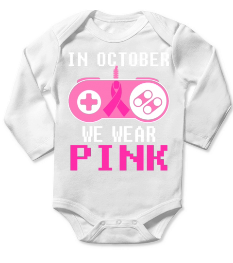 Game Controller In October We Wear Pink Gaming Long Sleeve Baby One-Piece