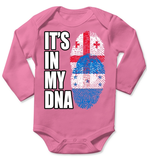 Georgian And Honduran Mix Heritage DNA Flag Long Sleeve Baby One-Piece