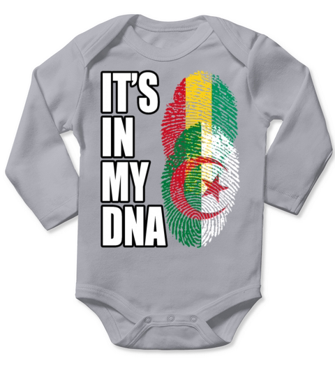Guinean And Algerian Mix Heritage DNA Flag Long Sleeve Baby One-Piece