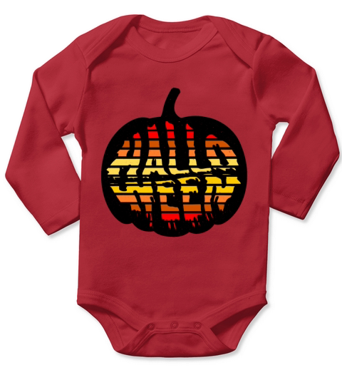 Halloween Sunset Pumpkin Long Sleeve Baby One-Piece