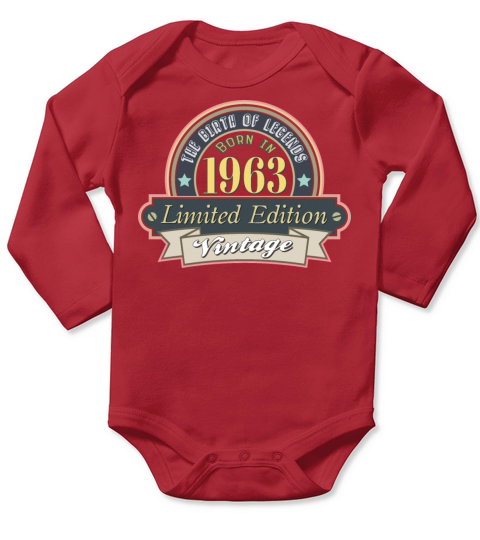 Idea for a gift to those who were born in 1963 Long Sleeve Baby One-Piece