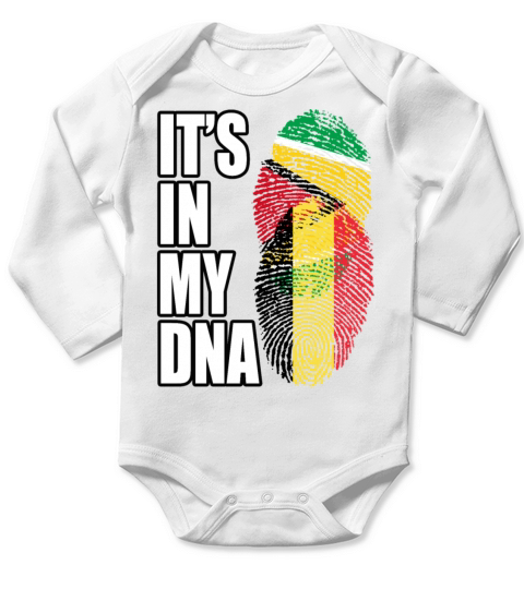 Iranian And Belgian Mix Heritage DNA Flag Long Sleeve Baby One-Piece