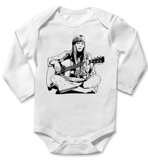 Joni Mitchell - Line Long Sleeve Baby One-Piece
