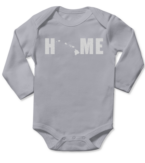 Land Map America US State Flag Home Hawaii Long Sleeve Baby One-Piece