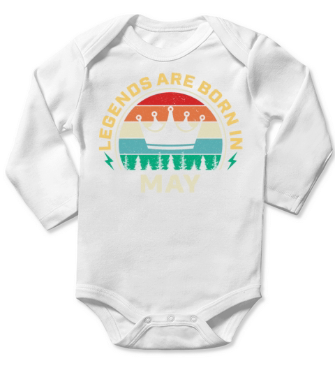 Legends are born in May Vintage shirt Long Sleeve Baby One-Piece