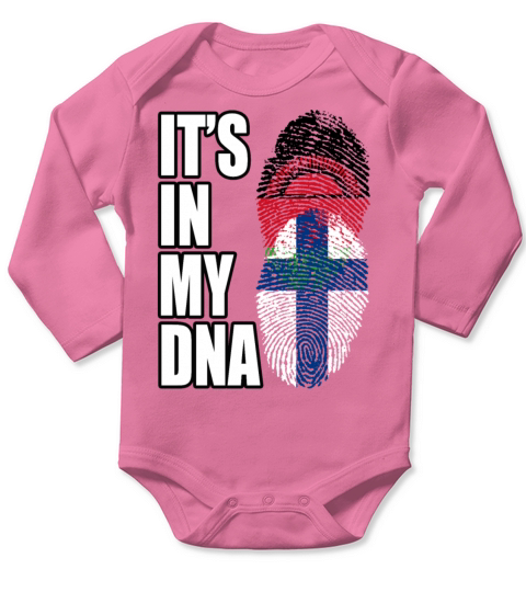 Malawian And Finland Mix Heritage DNA Flag Long Sleeve Baby One-Piece