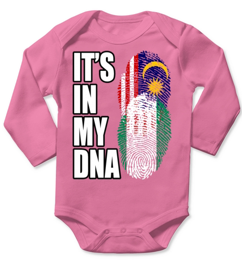 Malaysian And Nigerian Mix Heritage DNA Flag Long Sleeve Baby One-Piece