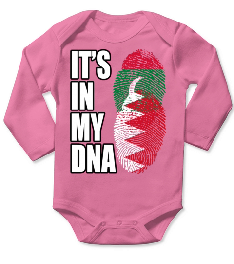 Maldivian And Bahraini Mix Heritage DNA Flag Long Sleeve Baby One-Piece