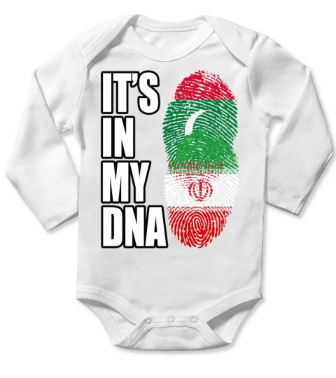 Maldivian And Iranian Mix Heritage DNA Flag Long Sleeve Baby One-Piece