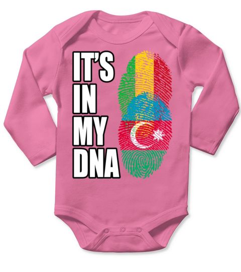 Malian And Azerbaijani Mix Heritage DNA Flag Long Sleeve Baby One-Piece