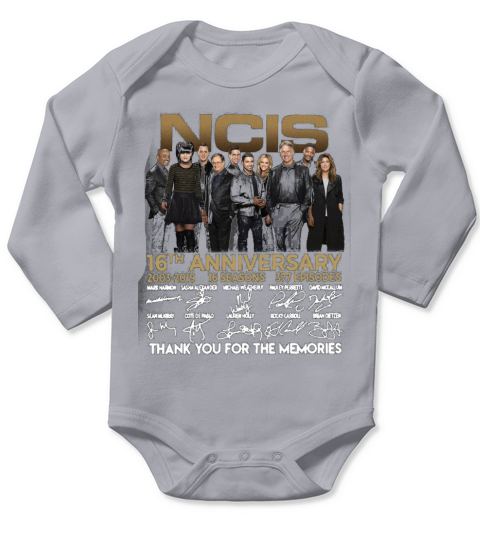 NCIS 16th Anniversary from 2003 to 2019  Episodes Thank You For The Memories Signatures Long Sleeve Baby One-Piece