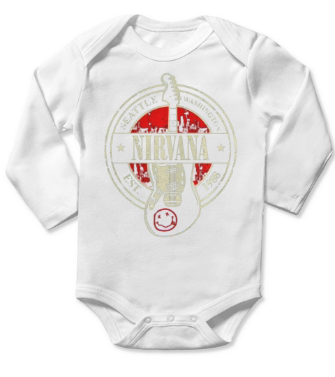 Nirvana Seattle Washington Est 1988 Long Sleeve Baby One-Piece
