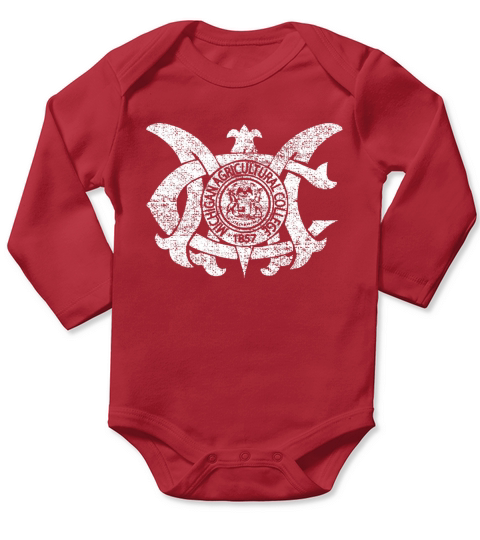 Old Retro Vintage MAC MIchigan State Logo Hoodies Long Sleeve Baby One-Piece