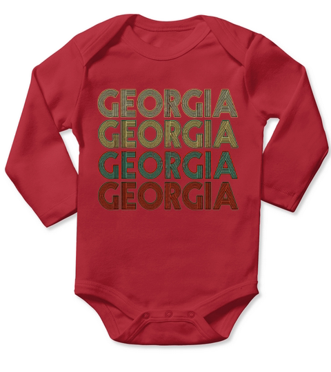 Retro America State Flag Vintage Georgia Long Sleeve Baby One-Piece