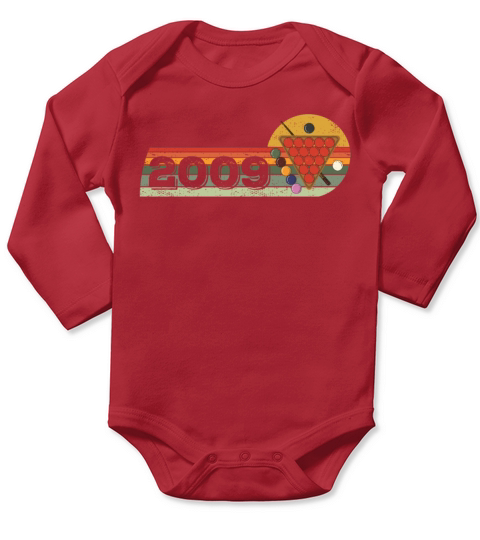 Snooker Snooker-game Vintage born 2009 Birthday Long Sleeve Baby One-Piece